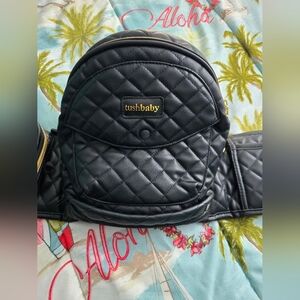 Tushbaby Quilted Black Backpack